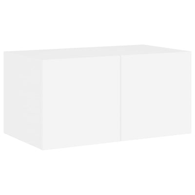 TV-seinäkaappi LED-valoilla valkoinen 60x35x31 cm