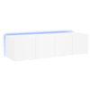 TV-seinäkaapit LED-valoilla 2 kpl valkoinen 60x35x31 cm