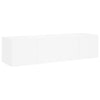 TV-seinäkaapit LED-valoilla 2 kpl valkoinen 60x35x31 cm