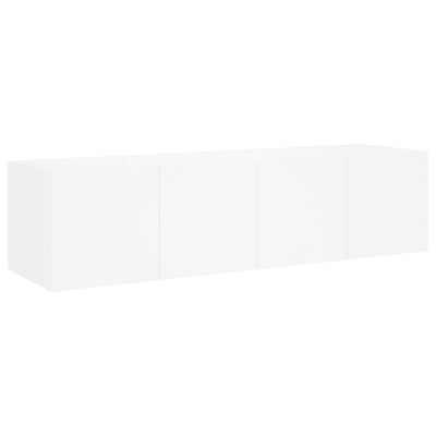 TV-seinäkaapit LED-valoilla 2 kpl valkoinen 60x35x31 cm