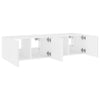 TV-seinäkaapit LED-valoilla 2 kpl valkoinen 60x35x31 cm
