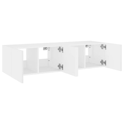 TV-seinäkaapit LED-valoilla 2 kpl valkoinen 60x35x31 cm