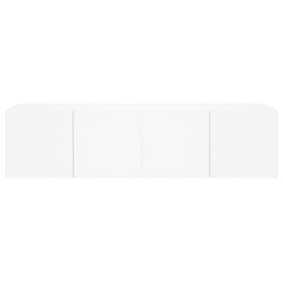 TV-seinäkaapit LED-valoilla 2 kpl valkoinen 60x35x31 cm