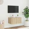 TV-seinäkaappi LED-valoilla Sonoma-tammi 60x35x31 cm