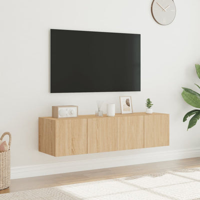 TV-seinäkaapit LED-valoilla 2 kpl Sonoma-tammi 60x35x31 cm