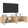 TV-seinäkaapit LED-valoilla 2 kpl Sonoma-tammi 60x35x31 cm