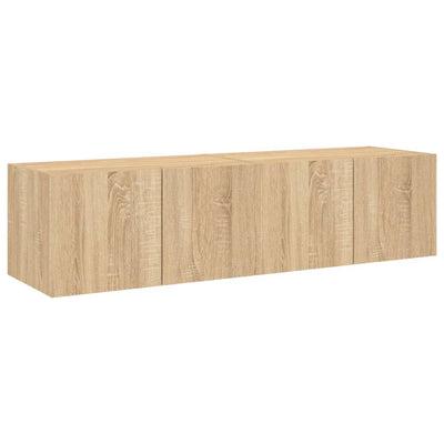 TV-seinäkaapit LED-valoilla 2 kpl Sonoma-tammi 60x35x31 cm