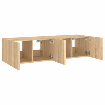 TV-seinäkaapit LED-valoilla 2 kpl Sonoma-tammi 60x35x31 cm