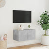 TV-seinäkaappi LED-valoilla betoninharmaa 60x35x31 cm