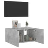 TV-seinäkaappi LED-valoilla betoninharmaa 60x35x31 cm