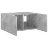 TV-seinäkaappi LED-valoilla betoninharmaa 60x35x31 cm