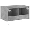 TV-seinäkaappi LED-valoilla betoninharmaa 60x35x31 cm