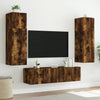 TV-seinäkaappi LED-valoilla savutammi 60x35x31 cm