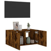TV-seinäkaappi LED-valoilla savutammi 60x35x31 cm
