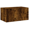 TV-seinäkaappi LED-valoilla savutammi 60x35x31 cm