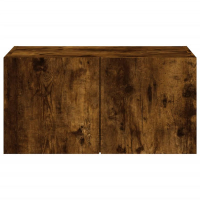 TV-seinäkaappi LED-valoilla savutammi 60x35x31 cm