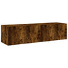 TV-seinäkaapit LED-valoilla 2 kpl savutammi 60x35x31 cm