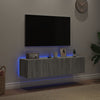 TV-seinäkaapit LED-valoilla 2 kpl harmaa Sonoma 60x35x31 cm