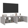 TV-seinäkaapit LED-valoilla 2 kpl harmaa Sonoma 60x35x31 cm