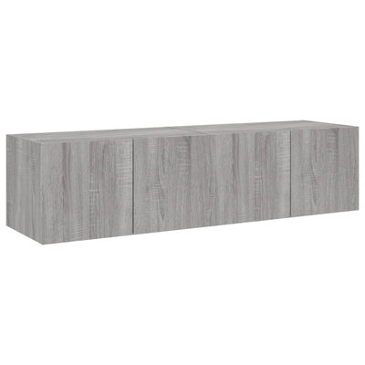 TV-seinäkaapit LED-valoilla 2 kpl harmaa Sonoma 60x35x31 cm