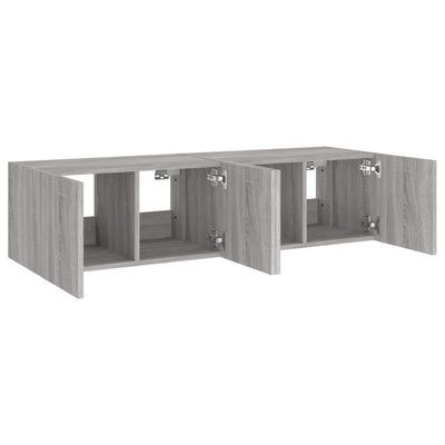 TV-seinäkaapit LED-valoilla 2 kpl harmaa Sonoma 60x35x31 cm