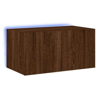 TV-seinäkaappi LED-valoilla ruskea tammi 60x35x31 cm