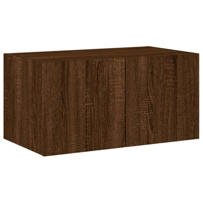 TV-seinäkaappi LED-valoilla ruskea tammi 60x35x31 cm