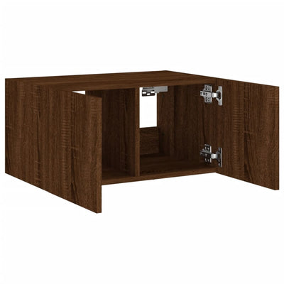 TV-seinäkaappi LED-valoilla ruskea tammi 60x35x31 cm