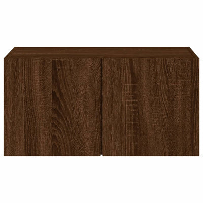 TV-seinäkaappi LED-valoilla ruskea tammi 60x35x31 cm