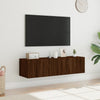TV-seinäkaapit LED-valoilla 2 kpl ruskea tammi 60x35x31 cm