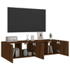 TV-seinäkaapit LED-valoilla 2 kpl ruskea tammi 60x35x31 cm