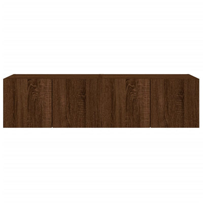 TV-seinäkaapit LED-valoilla 2 kpl ruskea tammi 60x35x31 cm