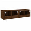 TV-seinäkaapit LED-valoilla 2 kpl ruskea tammi 60x35x31 cm