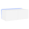 TV-seinäkaappi LED-valoilla valkoinen 80x35x31 cm