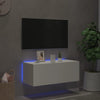 TV-seinäkaappi LED-valoilla valkoinen 80x35x31 cm