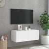 TV-seinäkaappi LED-valoilla valkoinen 80x35x31 cm