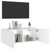 TV-seinäkaappi LED-valoilla valkoinen 80x35x31 cm