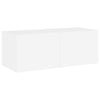 TV-seinäkaappi LED-valoilla valkoinen 80x35x31 cm