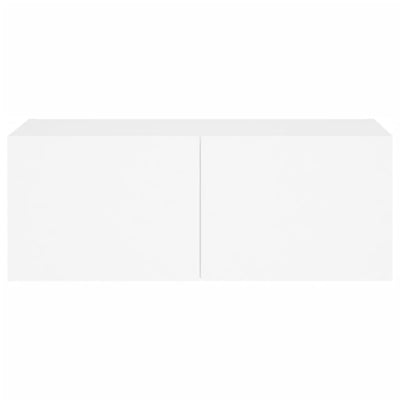 TV-seinäkaappi LED-valoilla valkoinen 80x35x31 cm