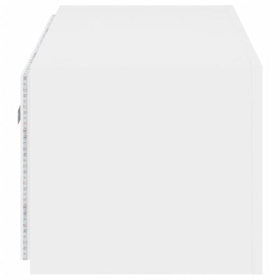 TV-seinäkaappi LED-valoilla valkoinen 80x35x31 cm