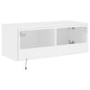 TV-seinäkaappi LED-valoilla valkoinen 80x35x31 cm