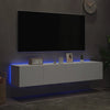 TV-seinäkaapit LED-valoilla 2 kpl valkoinen 80x35x31 cm