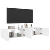 TV-seinäkaapit LED-valoilla 2 kpl valkoinen 80x35x31 cm