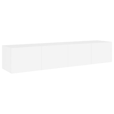 TV-seinäkaapit LED-valoilla 2 kpl valkoinen 80x35x31 cm