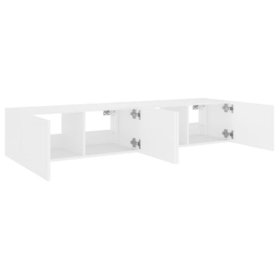 TV-seinäkaapit LED-valoilla 2 kpl valkoinen 80x35x31 cm