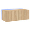TV-seinäkaappi LED-valoilla Sonoma-tammi 80x35x31 cm