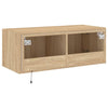 TV-seinäkaappi LED-valoilla Sonoma-tammi 80x35x31 cm