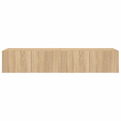 TV-seinäkaapit LED-valoilla 2 kpl Sonoma-tammi 80x35x31 cm