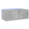 TV-seinäkaappi LED-valoilla betoninharmaa 80x35x31 cm