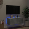 TV-seinäkaappi LED-valoilla betoninharmaa 80x35x31 cm